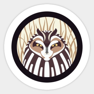 Short eared Owl Logo Sticker